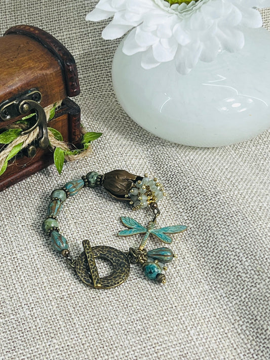 African Turquoise Dragonfly Bracelet