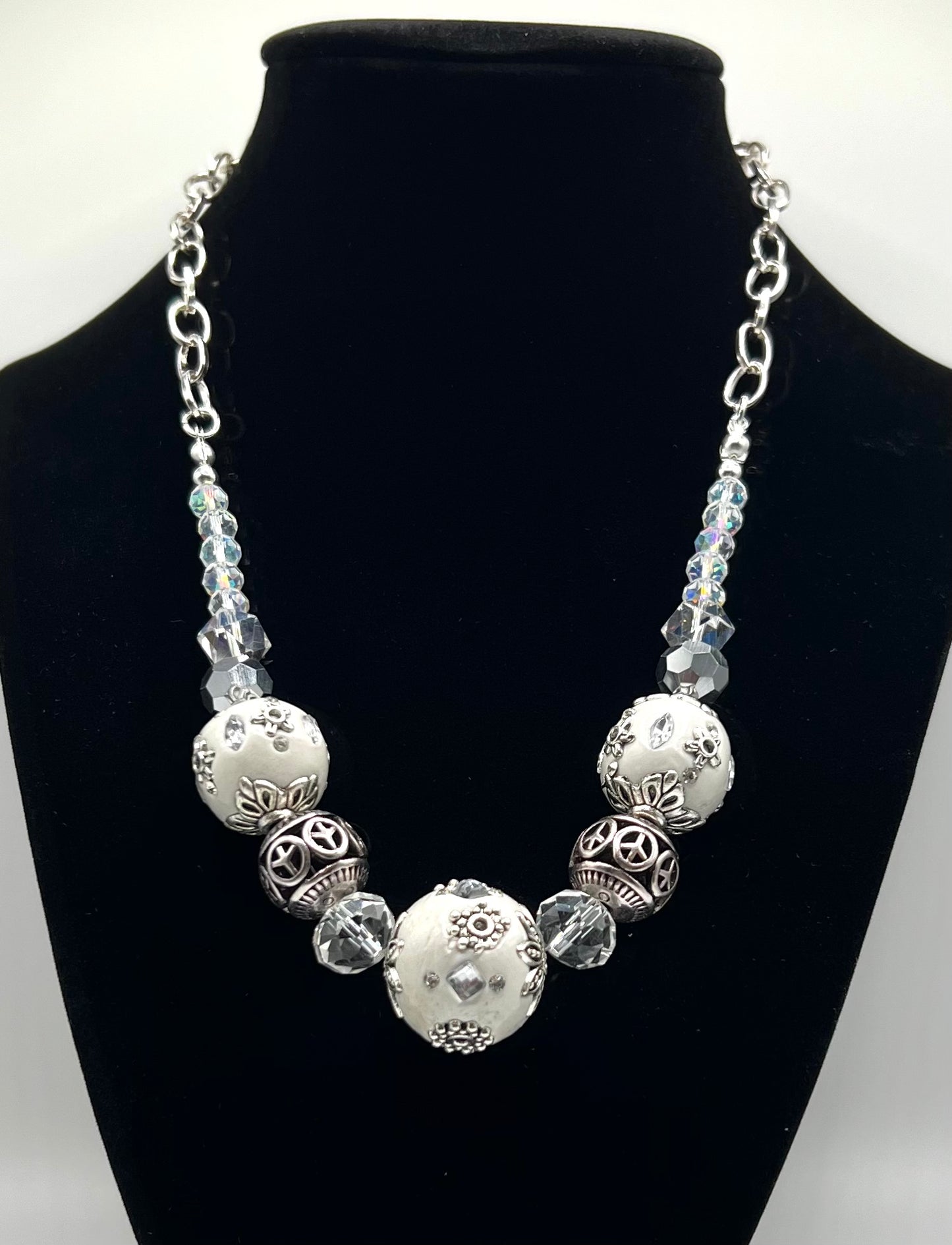 White Mixed Beads Necklace