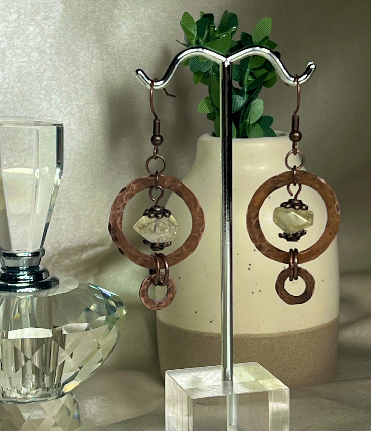 Citron and Copper Earrings