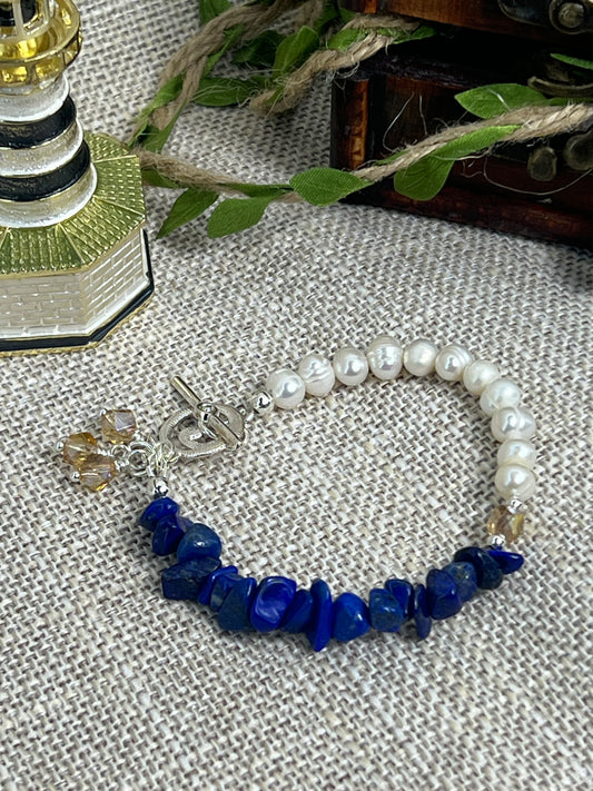 Lapis and Pearl Bracelet