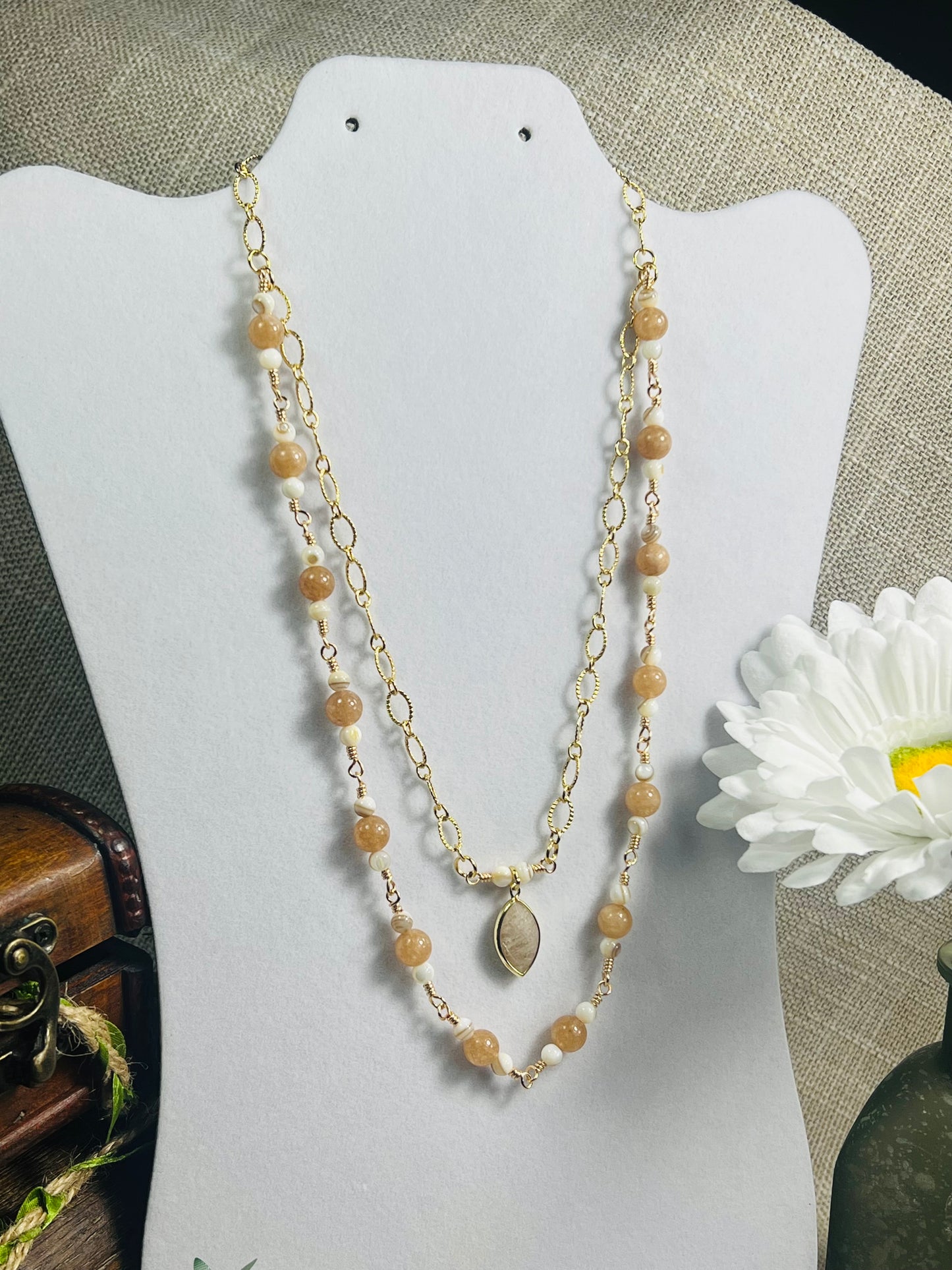 Peach Quartz Necklace