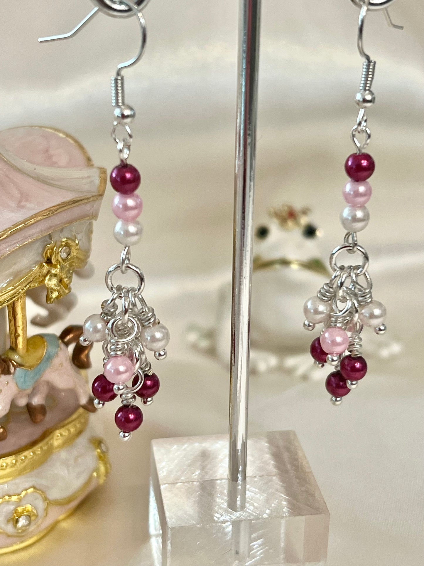 Pink Ombre Pearl Earrings