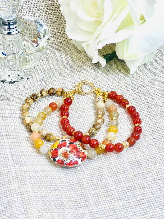 Golem Design Studio Lentil Poppy Bead Bracelet