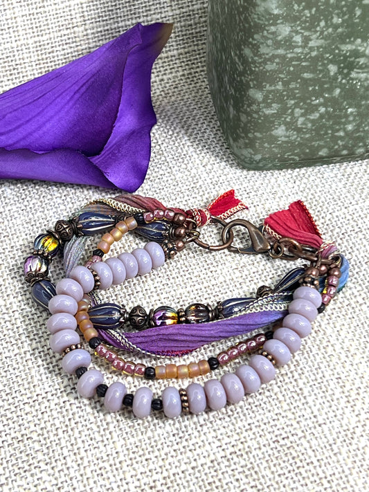 Purple 4-Wrap Bracelet