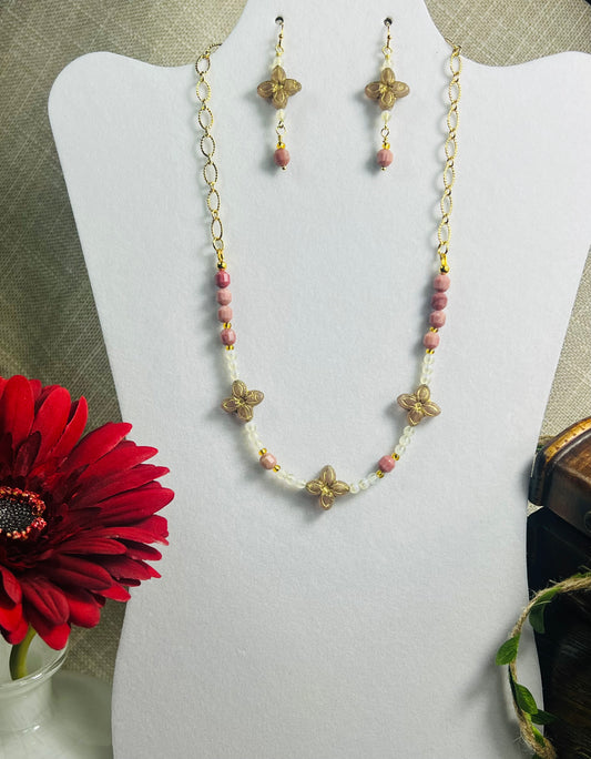 Rhodonite Necklace Set